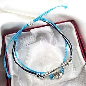 Bohemian Adustible wax weaved coated Rope arrow bracelet.